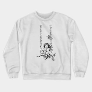 Little girl swinging Crewneck Sweatshirt